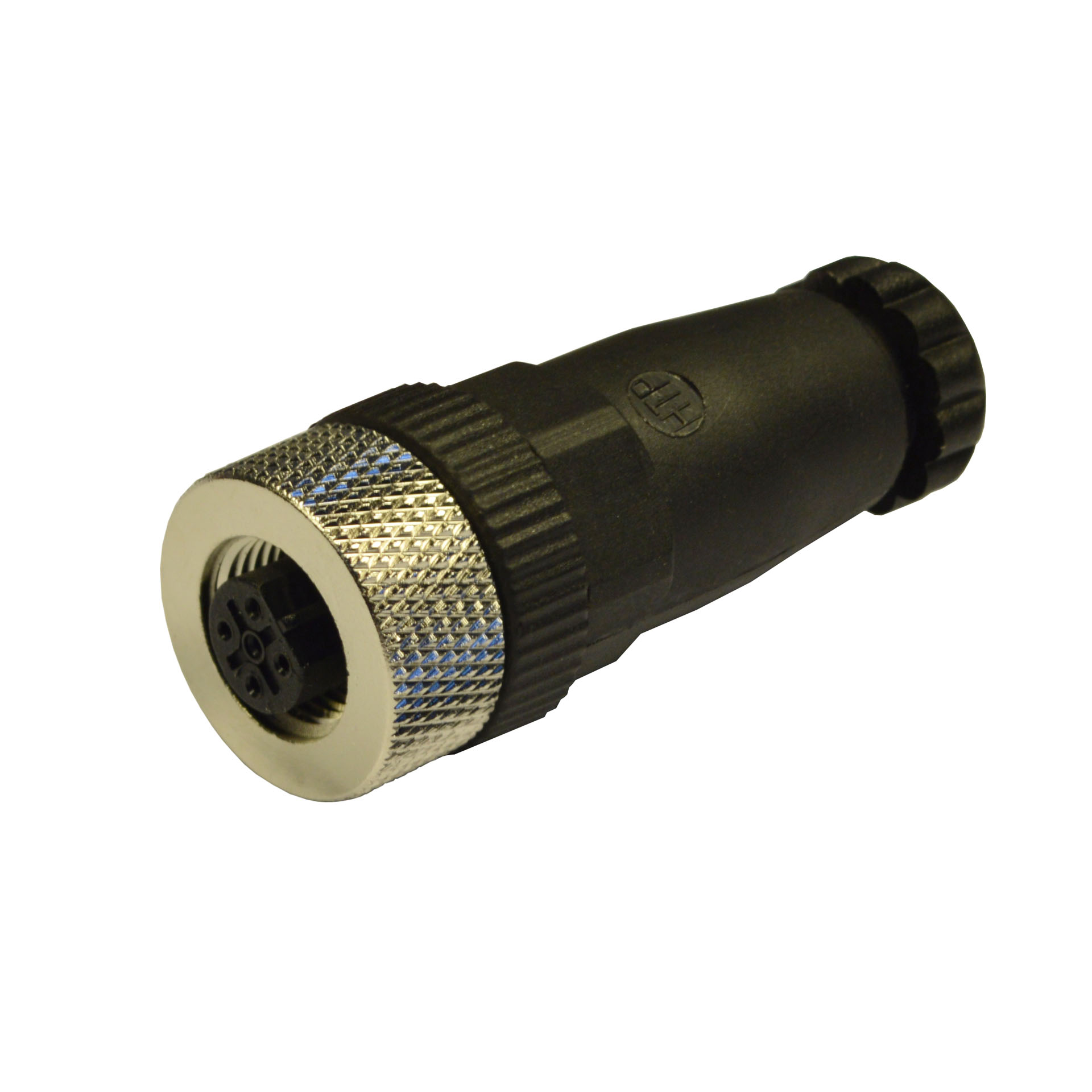 M12 B-CODED field attachable,female,180°,4p.,PG7